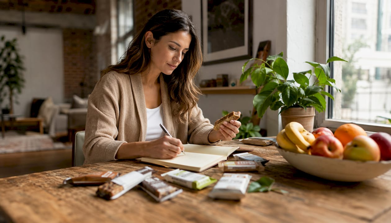 Nutritionist examining clean label snacks
